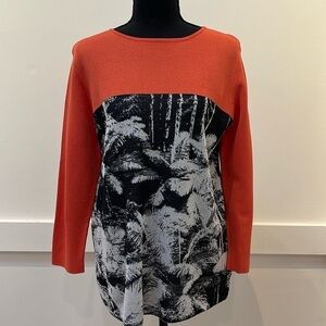 DRIES VAN NOTEN sweater orange black and grey size large L